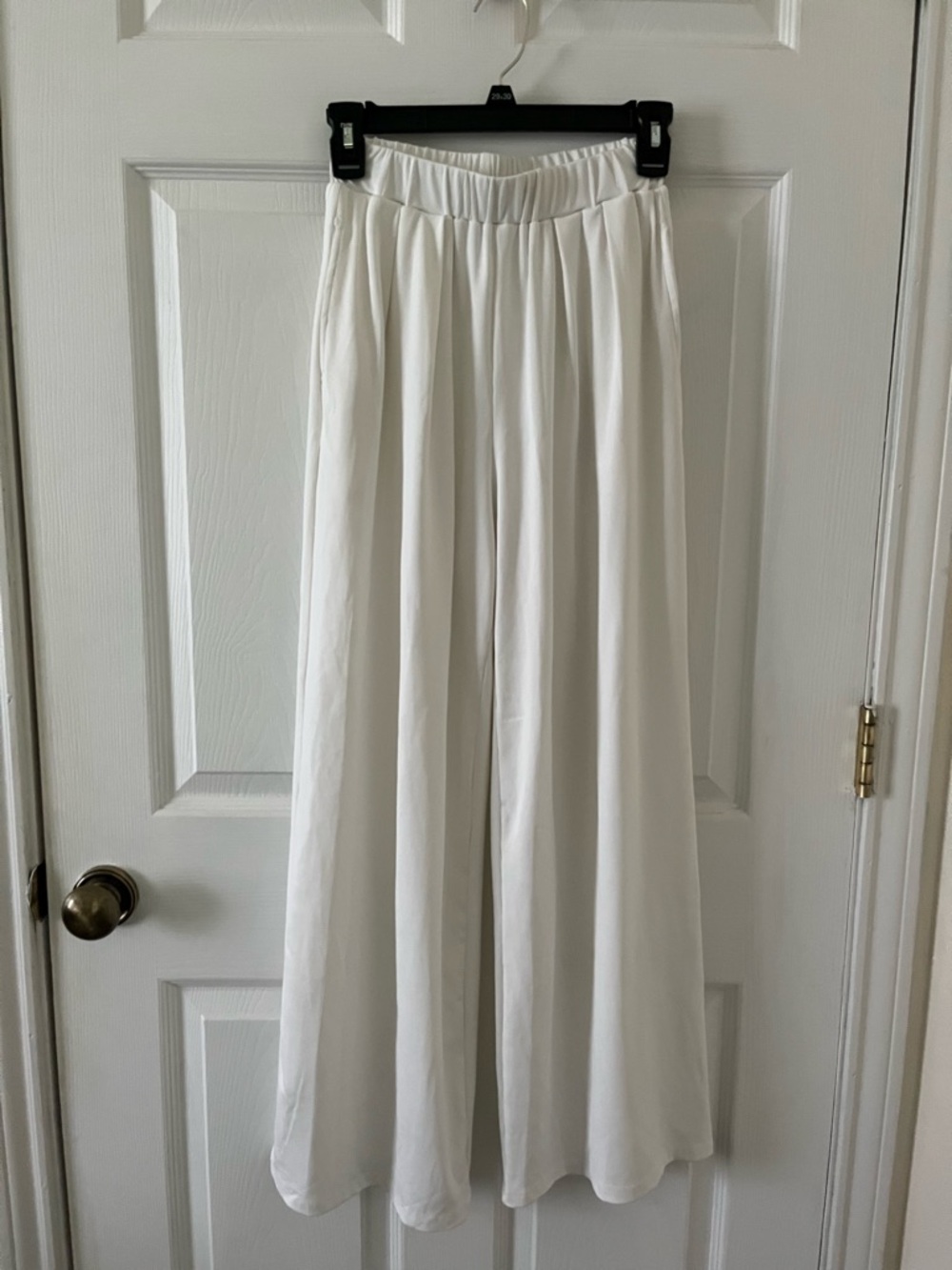 Cider Flowy Wide Leg White Pants
